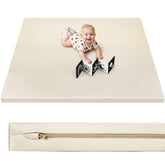 Foryoomi baby play mat in beige room for spacious crawling area.