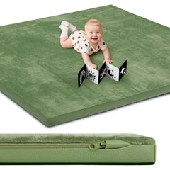 Foryoomi vegan leather side offers easy cleanup and waterproof protection for busy parents.