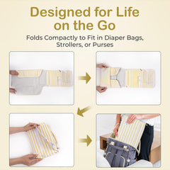 Four Cuddles portable diaper changing pad waterproof-cover keeps surfaces clean.