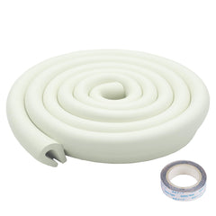 Fozobaiy U Shape Edge Protectors closeup milky white cushion for child-safe corners.