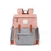 Frank Mully diaper bag backpack pink front—travel-ready design for quick diaper changes.