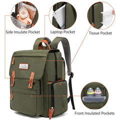 Frank Mully diaper bag insulated bottle holders keep drinks warm or cool.