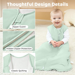 Freejoy sleep sack zipper guard protects delicate neck skin during night changes.