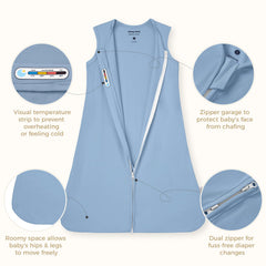 Freelooper sleep sack includes CPSC-certified safety and hip-friendly design.