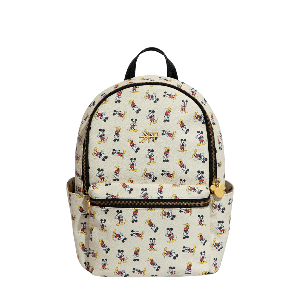 Freshly Picked Disney Mickey Mouse Mini Classic City Backpack front view for on-the-go parents.