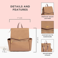 Freshly Picked Mini Classic Diaper Bag Backpack front pocket for discreet daily essentials