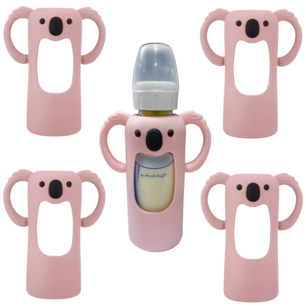 Frezonika koala sleeve on 8oz bottle side view offers secure grip.