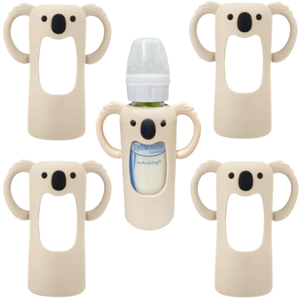 Frezonika koala sleeve on 8 oz bottle side view supports safe grip and drop protection.