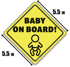 FridayVibez Baby On Board sticker with see-through window aids easy reversing while signaling presence.