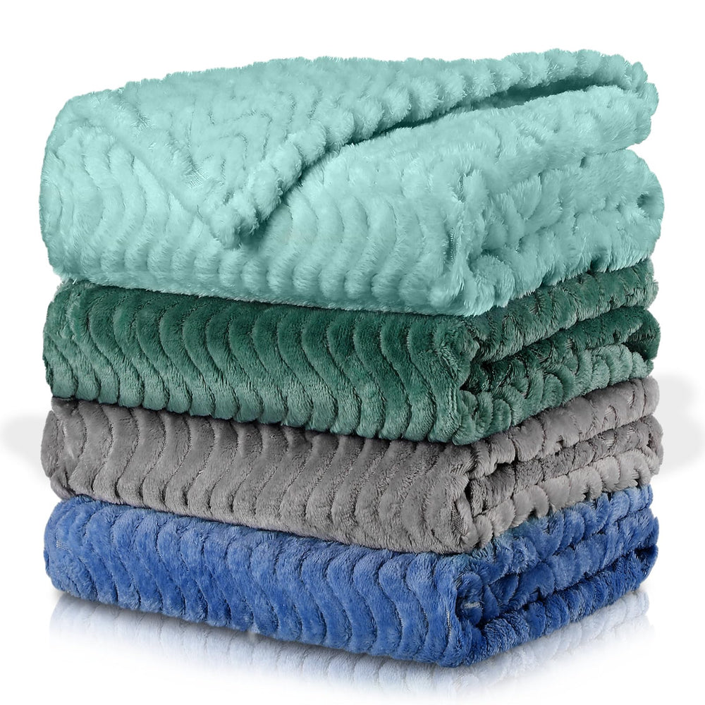 Frienda baby fuzzy blanket 4-pcs pack, cozy warmth for infants on the go.