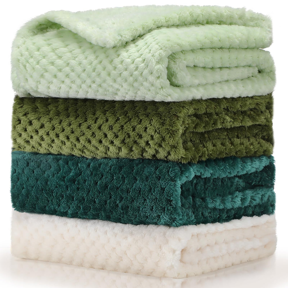 Frienda baby fuzzy blanket green folded for storage and quick warmth