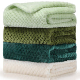 Frienda baby fuzzy blanket green folded for storage and quick warmth
