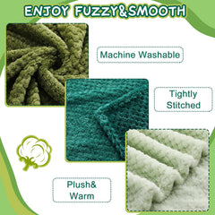 Frienda baby fuzzy blanket green soft touch closeup gentle fabric