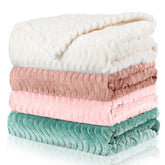 Frienda baby fuzzy blanket top view shows soft warmth for infant comfort.