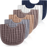 Frienda muslin bibs 6-pack: soft cotton for gentle baby skin and everyday messes.