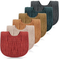 Frienda muslin bibs pack front view shows soft cotton for baby's skin.