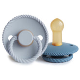 FRIGG rope pacifier Ocean View close-up highlights natural rubber comfort