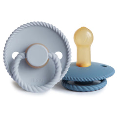FRIGG rope pacifier Ocean View close-up highlights natural rubber comfort