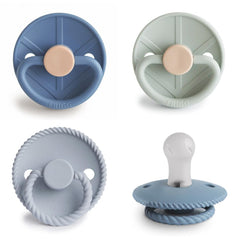Frigg SilkySoft 4-pack packaging highlights Danish design for calm, ready-to-use soothing moments.