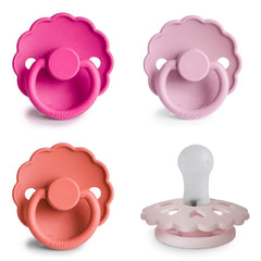 FRIGG SilkySoft pacifier rose-nipple for gentle soothing.
