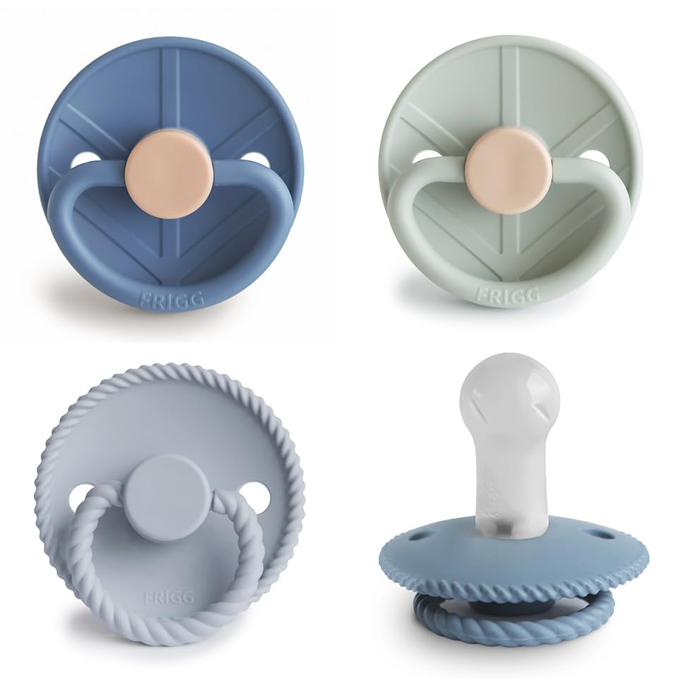 FRIGG SilkySoft four-pack Skyline Serenity pacifier for soothing baby moments.