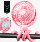 FRIZCOL 12000mAh portable stroller fan pink offers on-the-go cooling for strollers.