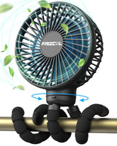 FRIZCOL stroller fan shows 24-hour battery life for all-day cooling.