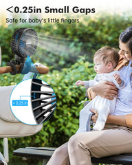 FRIZCOL stroller fan tripod with 360-degree rotation for flexible positioning.