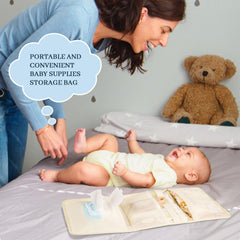 Frjjthchy diaper bag organizer with stroller clip demonstrates hands-free convenience.