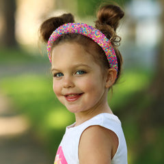 FROG SAC Confetti Headband neon sprinkles, keeps hair in place at school.