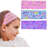FROG SAC unicorn headband closeup showing flexible fit for active kids