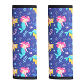 FRRIOTN Mermaid seat belt pad, front view, adds cozy cushioning for kids on car trips.