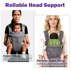 FRTUI baby carrier head support closeup emphasizing neck protection and comfort