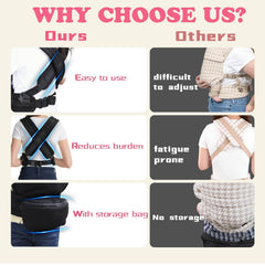 FRTUI Baby Carrier back view demonstrates balanced weight distribution for comfortable wear