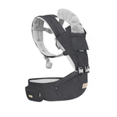 FRUITEAM 6-in-1 baby carrier hip-seat dark grey offers ergonomic support for infants and toddlers