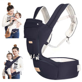 FRUITEAM 6-in-1 baby carrier navy front view for secure, all-day comfort.