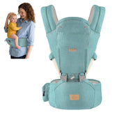 FRUITEAM 6-in-1 baby carrier green front view for close contact and hands-free mobility.