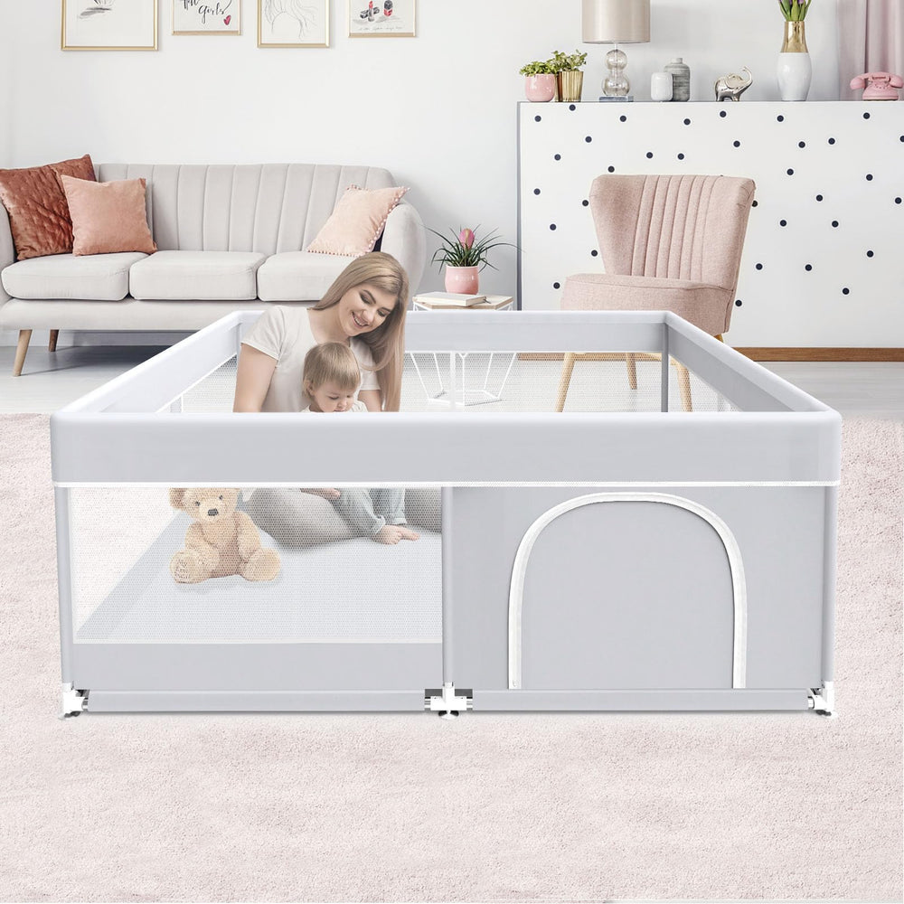 Fshibila baby playpen setup demonstrates quick tool-free assembly for busy parents