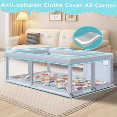 Fshibila playpen uses safety suction cups for stable, non-slip setup.
