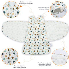 Ftikvo swaddle arm and neck openings emphasize safe positioning for tiny arms
