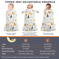 Ftikvo Colorful Zoo swaddle shows easy diaper-change zipper