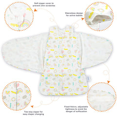 Ftikvo newborn swaddle with leg sack design supports movement.