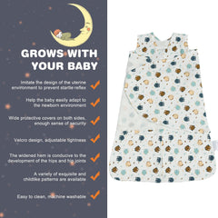Ftikvo swaddle-velcro-adjustability image shows customizable fit with easy open features.