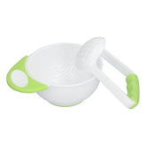 FTVOGUE baby food mash bowl set long handle enables safe hot-mash serving.