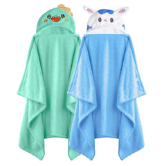 FUBANRAY toddler hooded towel front view shows soft, absorbent fabric for quick post-bath drying.