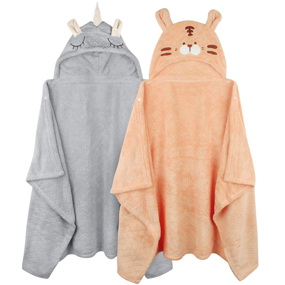 FUBANRAY toddler hooded towel with animal-face design for gentle post-bath warmth.