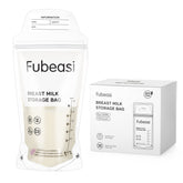 Fubeasi breastmilk bags laid flat for space-saving freezer storage.