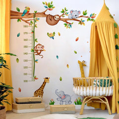 FUFUQUARE growth chart wall sticker with animals tracking height and milestones.