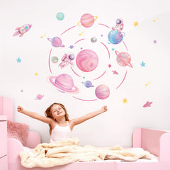 FUFUQUARE astronaut rocket decal adds color to nurseries, stimulating space curiosity.