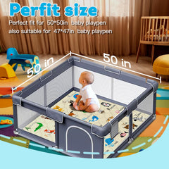 FUGWU beige animal-pattern play mat highlights visual design